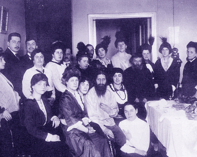 Rasputin among admirers, 1914